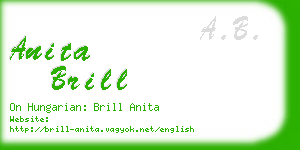 anita brill business card